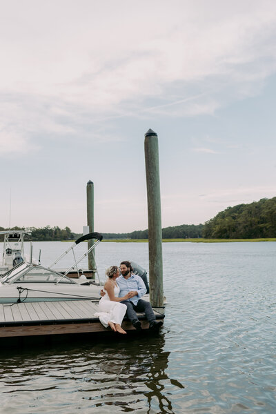 timeless kisses on an ocean pier