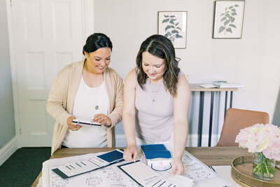 CT wedding planners collaborating on event design
