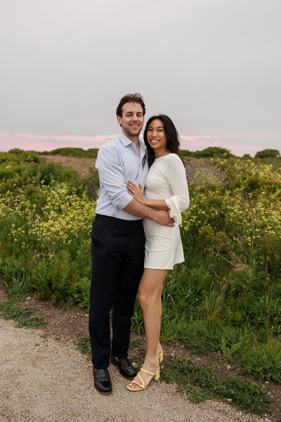 chic fun couple engagement Newport RI New England