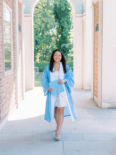 A University of North Carolina student at the bell tower
