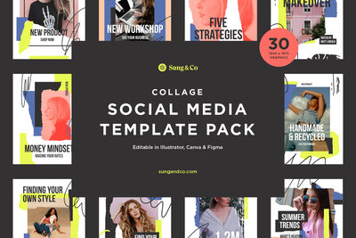 Check out our Collage Social Media Template Pack in our shop.