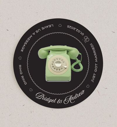 Printed round place mat  for your audio guest book phone display