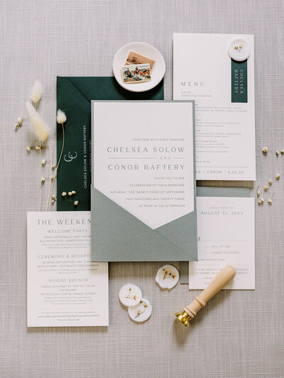 Modern Letterpress Pocket Invitation