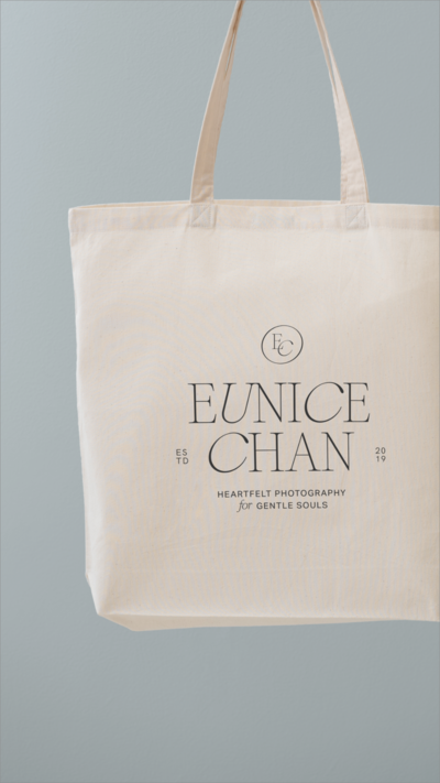 Eunice Chan Photography branding, including brand strategy, visual identity, web design, and stationary design by The Daily Atelier.