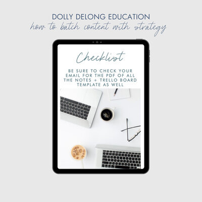 how to batch content with strategy a free optin by Dolly DeLong Education