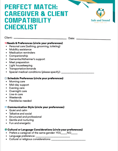 Free Download of Perfect Match: Caregiver & Client Compatibility Checklist