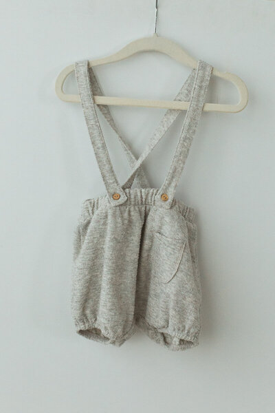 gray suspender shorts for baby boys