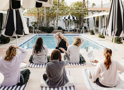 Women doing Yoga in Palm Springs