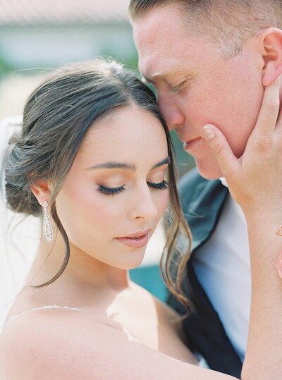 Pure wedding day bliss between gorgeous bride and groom in Oregon.