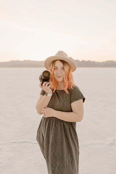 Abi  Teeters, the photographer and owner of Abi Jane Photography at Utah Salt Flats