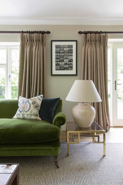 large bristol luxury living room with velvet sofa