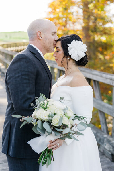 Couple Kissing Portrait at the Golf Club