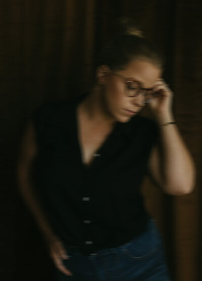 Portrait of Brittany Fitch, founder of Larks Atelier, a web design studio for wedding creatives.