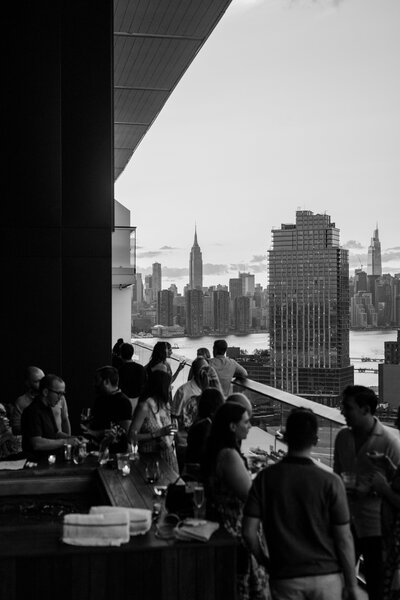 Corey & Aaron hosted their rehearsal dinner at The Garden Suite Penthouse in the William Vale hotel. It had incredible views of the NYC Skyline!