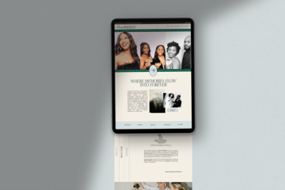 Elegant Showit website mockup created for a wedding vendor, with soft color palettes and strategic layout for lead generation.