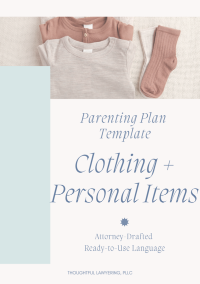 Parenting Plan Template Clothing