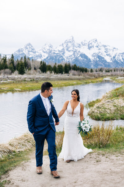 bride and groom portraits in the beartooth mountains in montana