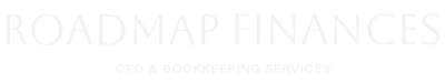 Text based font with words "Roadmap Finances CFO & Bookkeeping Service"