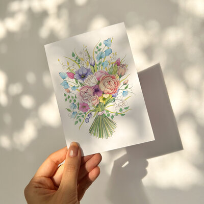 Spring Bouquet card mockup
