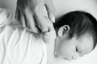 newborn detailed photo of baby hands
