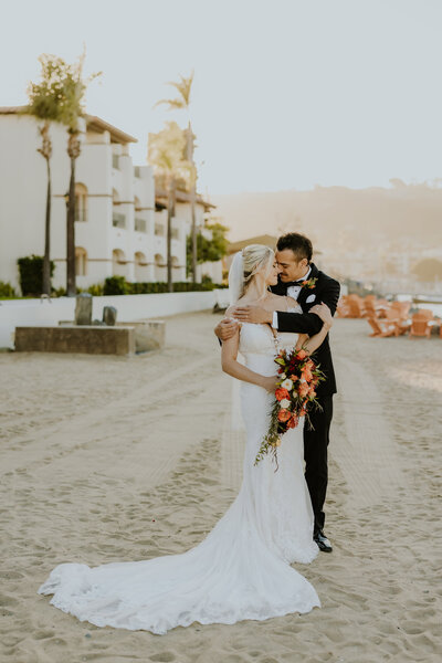 Bride and Groom wedding photo in desert