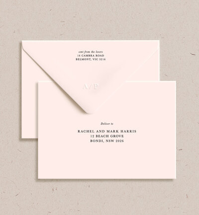 Big Love printed envelope in almond and black