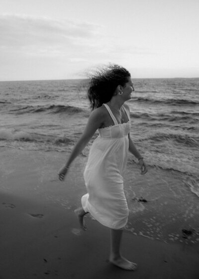senior high school portrait at beach in connecticut by Sara McIngvale Photography