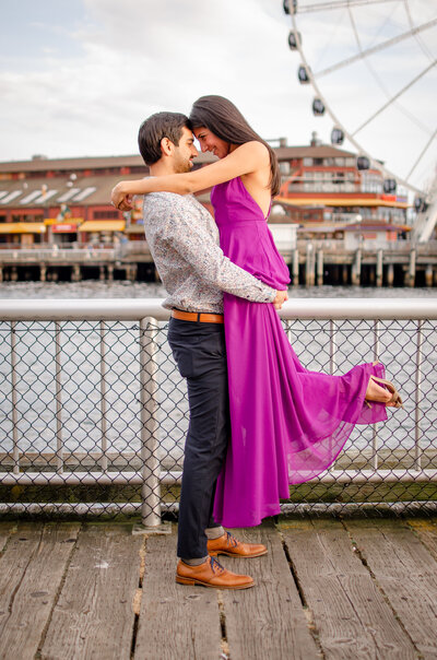 Seattle Washington Pier Couples Engagement Photography Shoot