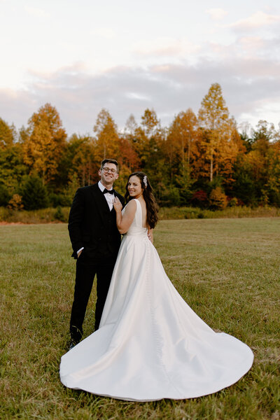 Fall wedding photos by wedding photographers in NC