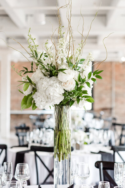 White wedding flowers at wedding venue Company 251