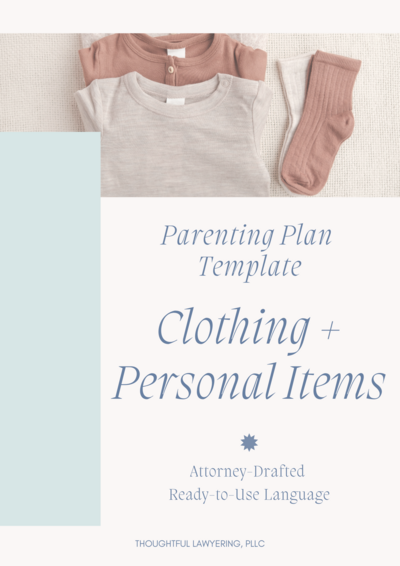 Parenting Plan Template Clothing