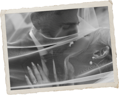 Black and White Vintage nostalgic photograph of a bride and groom couple at a wedding in New York