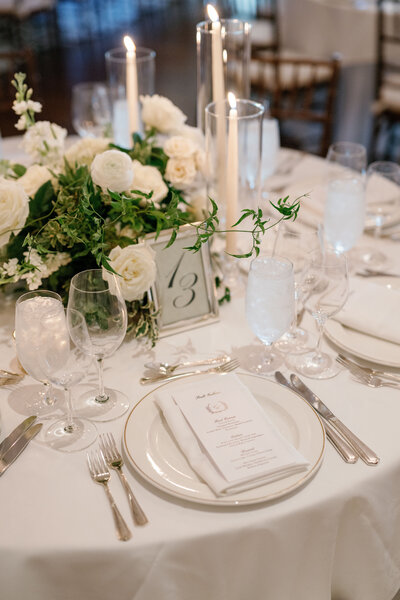 white floral centerpiece