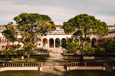 The front of the Ringling Museum , a wedding venue in Sarasota