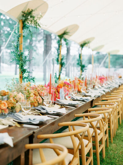 Elegant Tablescape Wedding with Acrylic Chairs in Tucson designed by Paloma Events