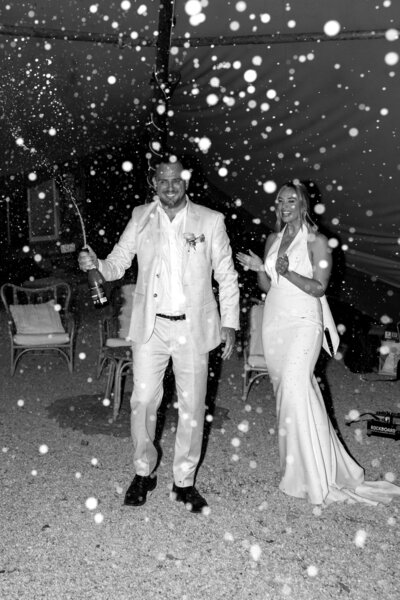 A wedding portrait of the bride and groom after their ceremony in Dubbo at Lazy River Estate.