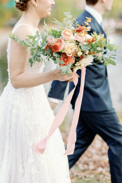 bride and groom kissing