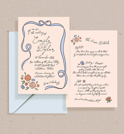 Tangerine peach colour theme Big Love wave 2 card invitation package by State of Elliott