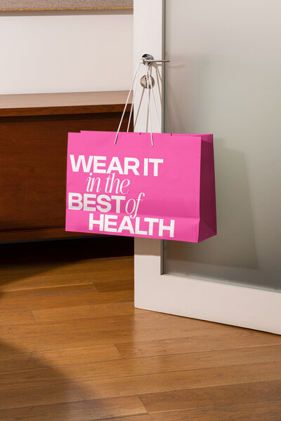 where it in the best of health on bright pink bag