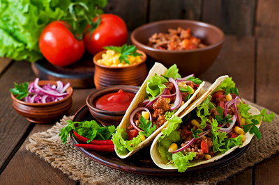 Stock photo of tacos on a plate
