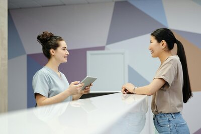 patient at front desk