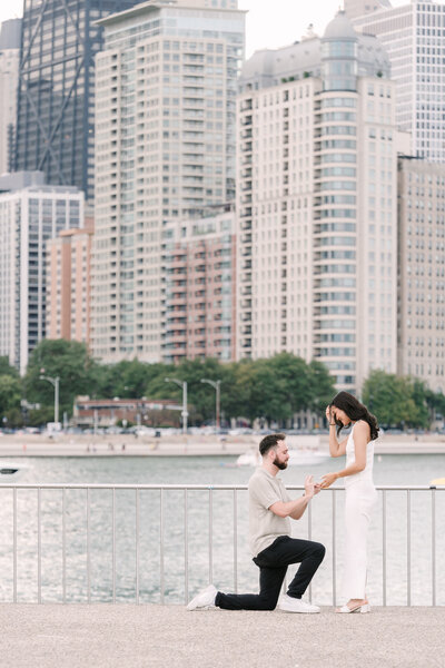 Chicago Proposal Photographer captures Milton Lee Olive Park Suprise Proposal Ashlee Cole Photography