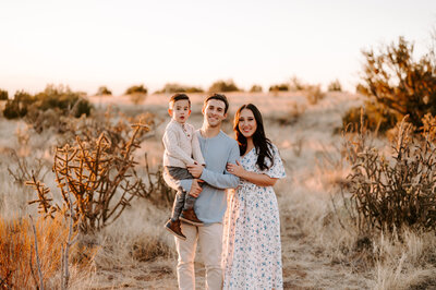 mom, dad and son at elena gallegos foothills