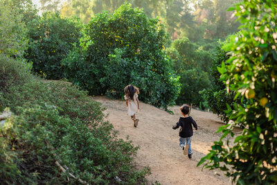 kids playing in golden sunlight