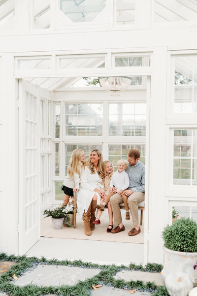 Outdoor Family Session in a Greenhouse in Atlanta