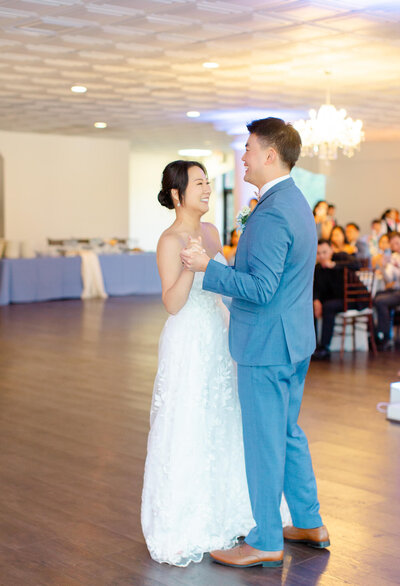 Bride and Groom during first dance at Harbour View in Woodbridge, Virginia. Taken by DC Wedding Photographer Bethany Aubre Photography.