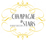 champagne and stars decor rental delaware wedding and event decor rental logo