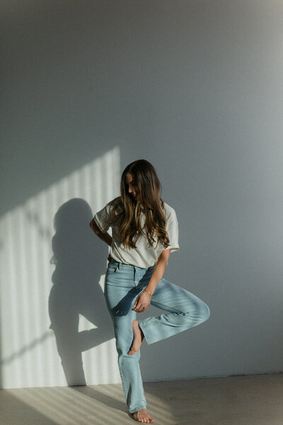Sam at studio photoshoot