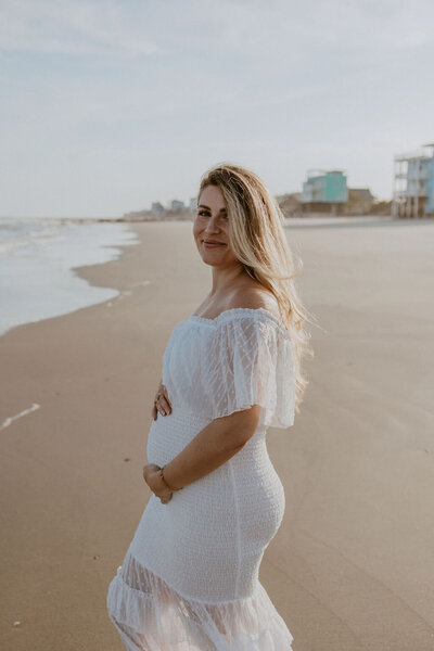 Maternity photo at beach in Charleston, SC