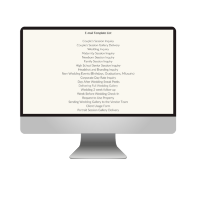 iPad mockup for the e-mail template list